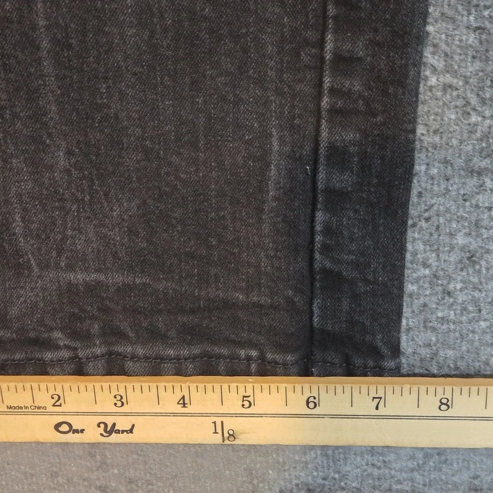 Levi 502 Jeans Mens Tag 38x32 (‎ Meas 36x28) Black Dark Wash Denim Pants Tapered